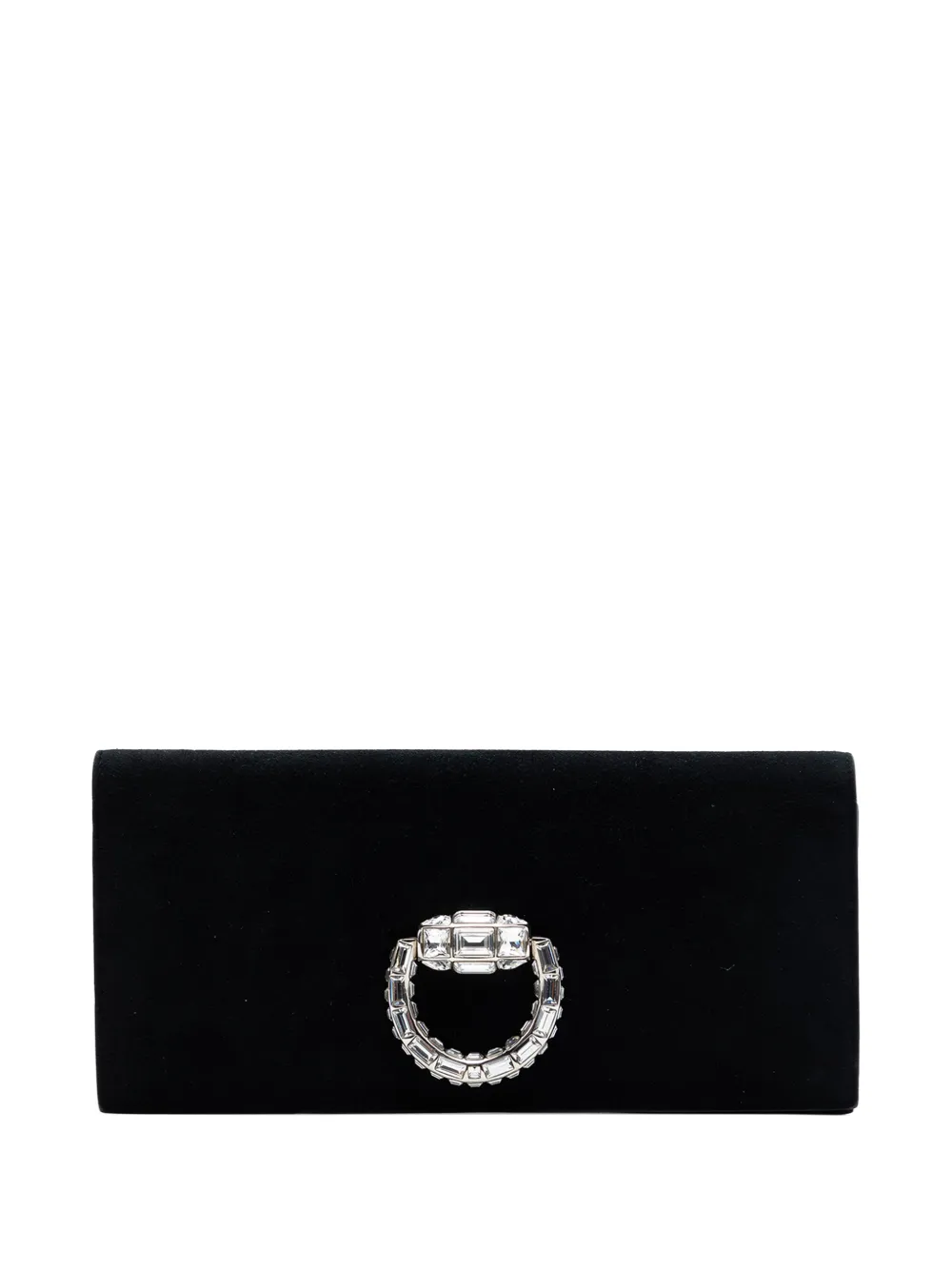 Gucci Pre-Owned 2016-2026 Suede Broadway Crystal clutch bag - Black