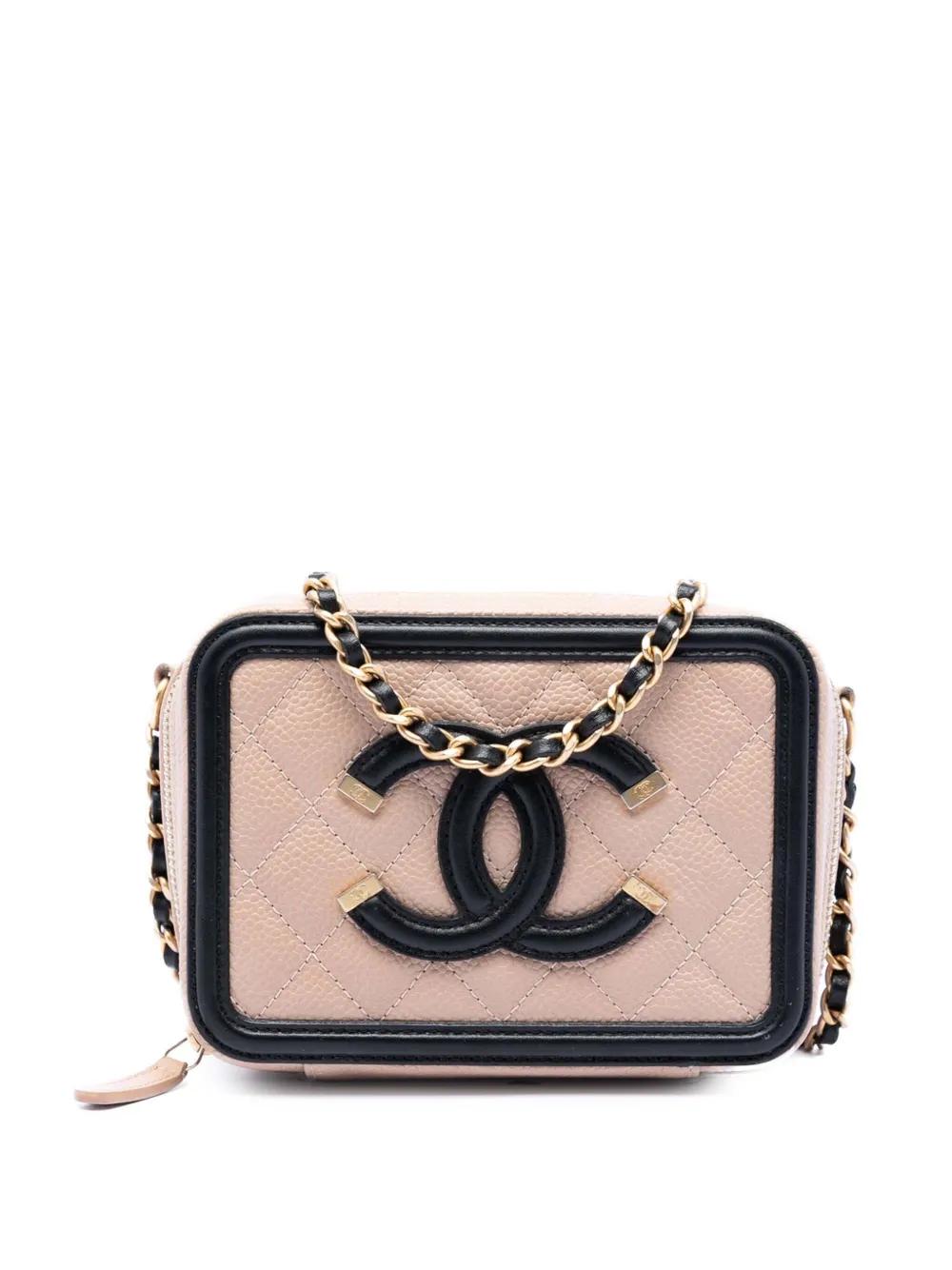 CHANEL Pre-Owned 2019 Mini Caviar CC Filigree crossbody bag - Rosa