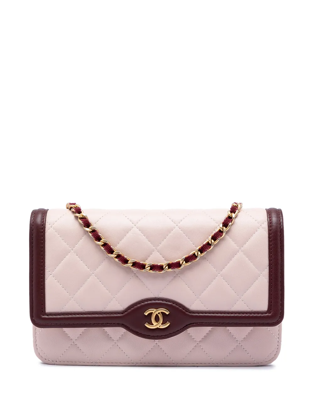 CHANEL Pre-Owned 2016-2017 Mini Quilted Lambskin Two Tone Day Flap crossbody bag - Pink