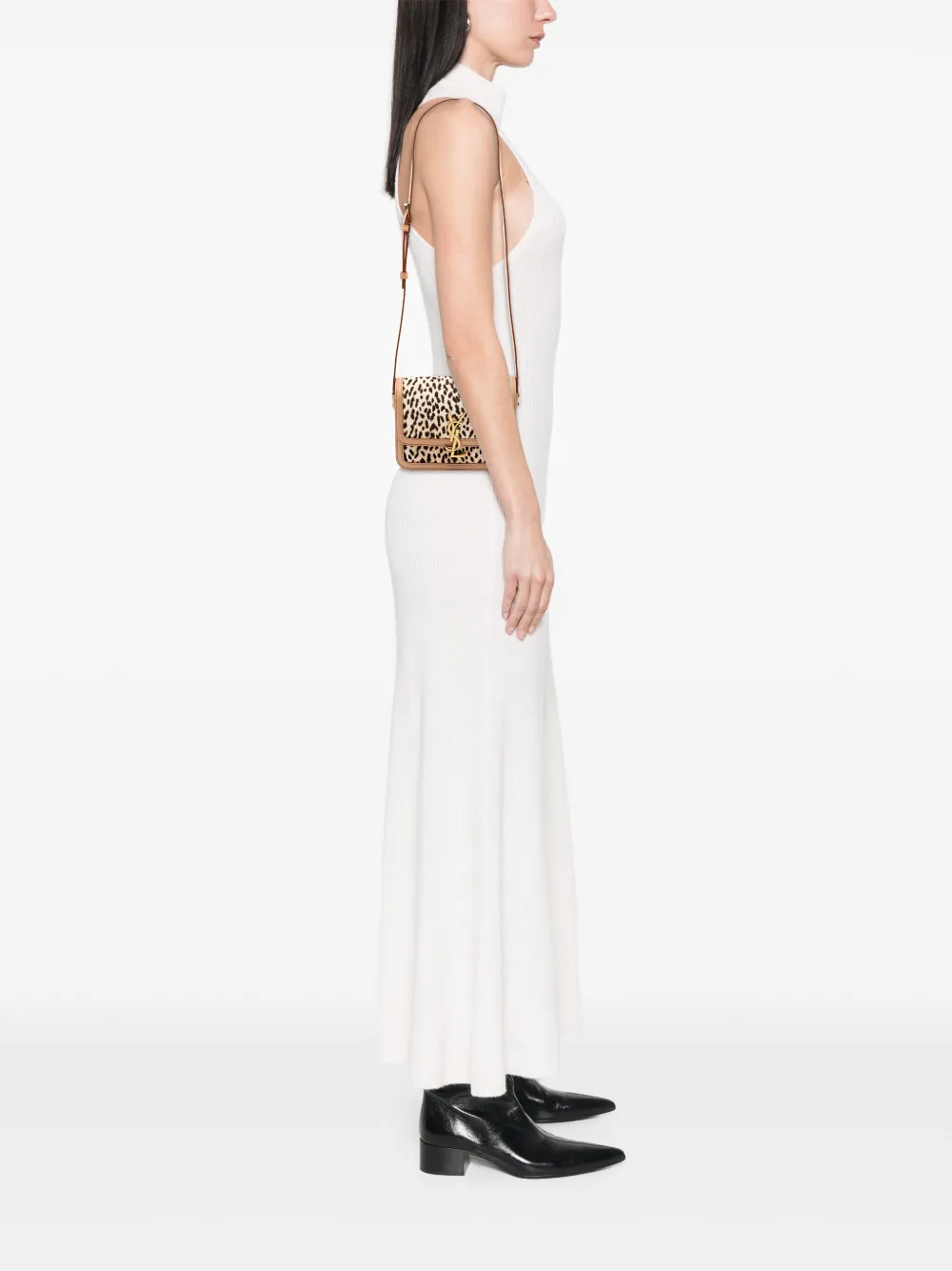  Saint Laurent Pre-owned Bandolera Solferino Pequeña De Peil De Becerro Con Estampado De Leopardo 2021 - Neutro 