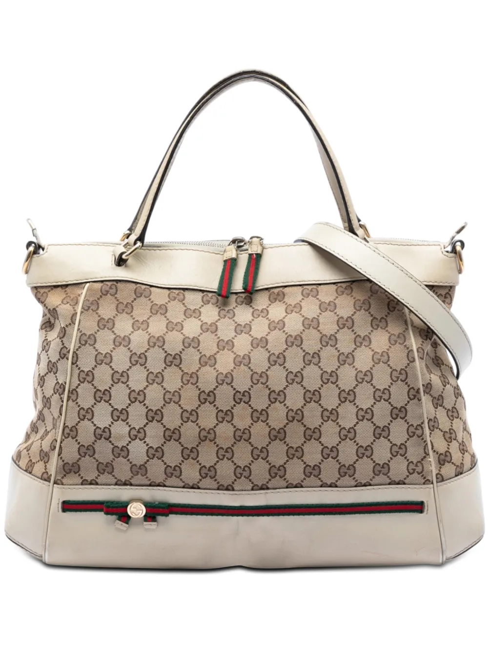 Gucci Pre-Owned 2016-2026 GG Canvas Web Mayfair satchel - Toni neutri