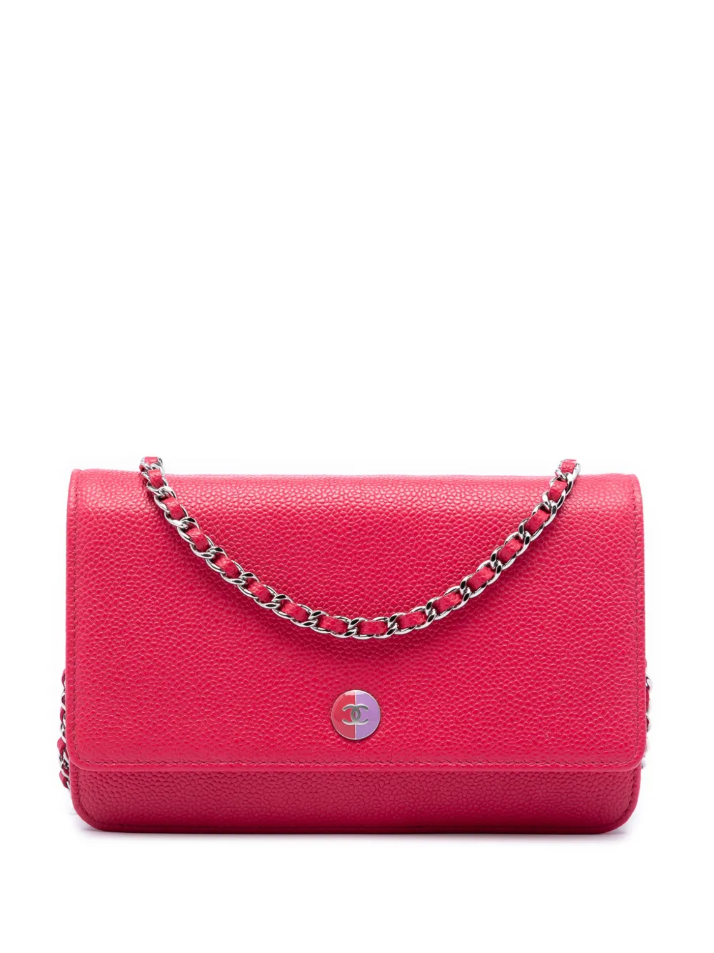 CHANEL Pre-Owned 2012-2013 Caviar Bicolor CC Wallet On Chain crossbody bag - Rosa