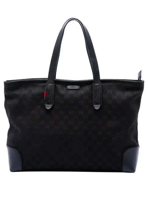 Gucci Pre-Owned Borsa tote in tela GG con decorazione Web 2016-2026