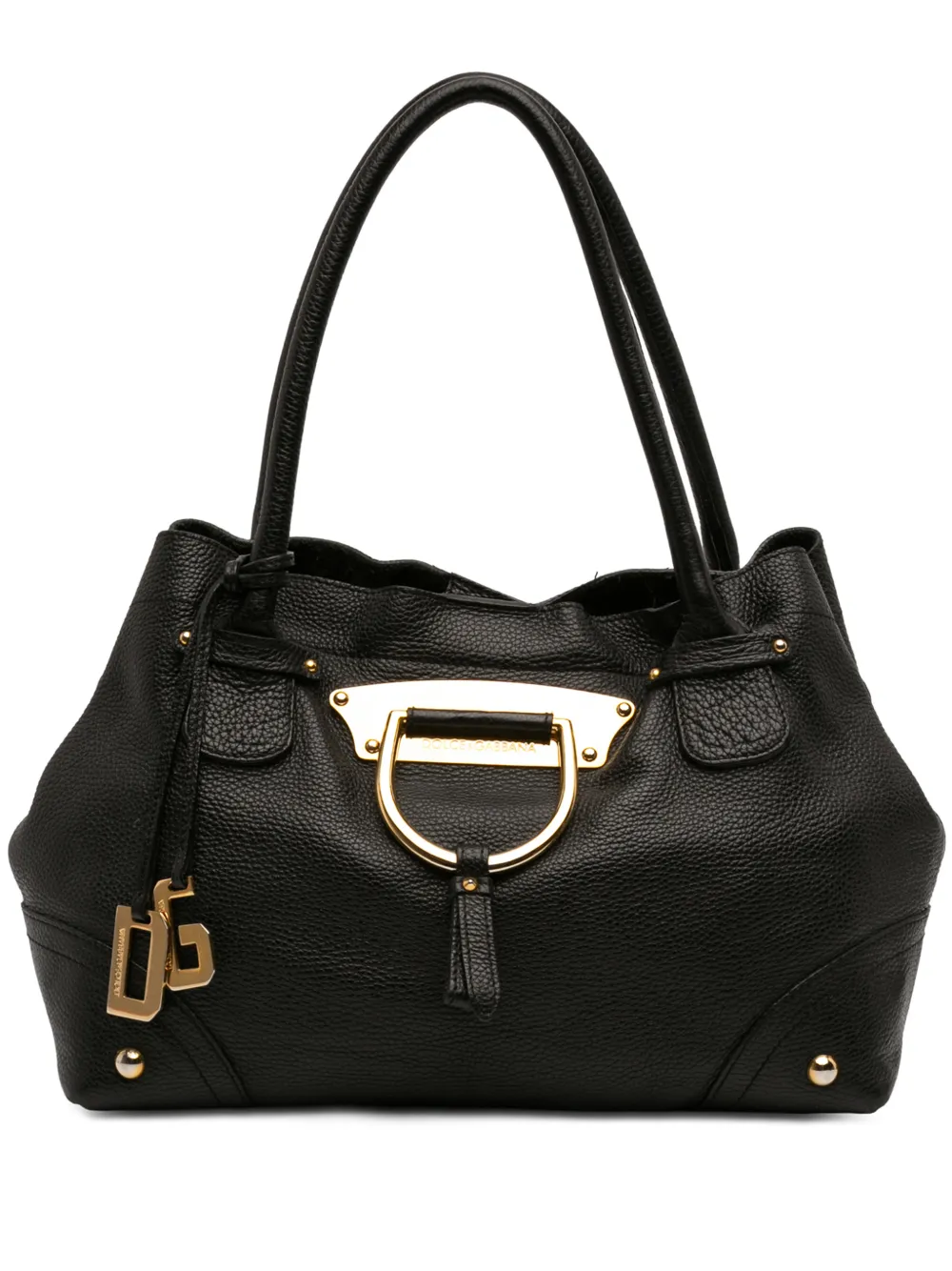 Dolce & Gabbana Pre-Owned 2010-2026 Pebbled Leather D Ring tote bag - Nero