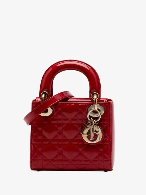 Christian Dior Pre-Owned 2015 Mini Patent Cannage Lady Dior satchel