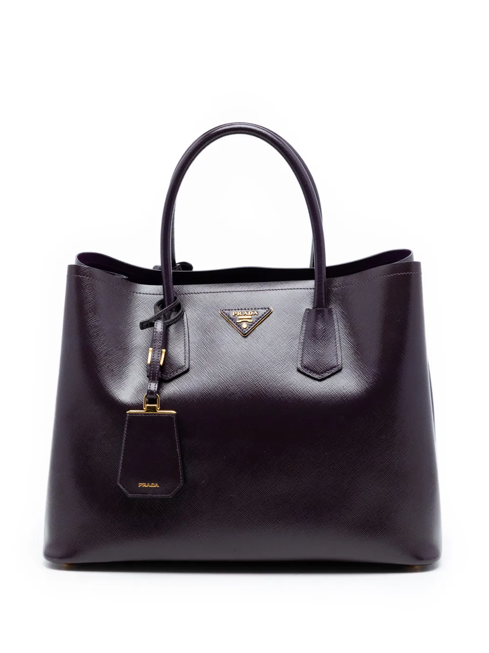 Prada Pre-Owned 2010-2026 Medium Saffiano Cuir Double satchel - Viola