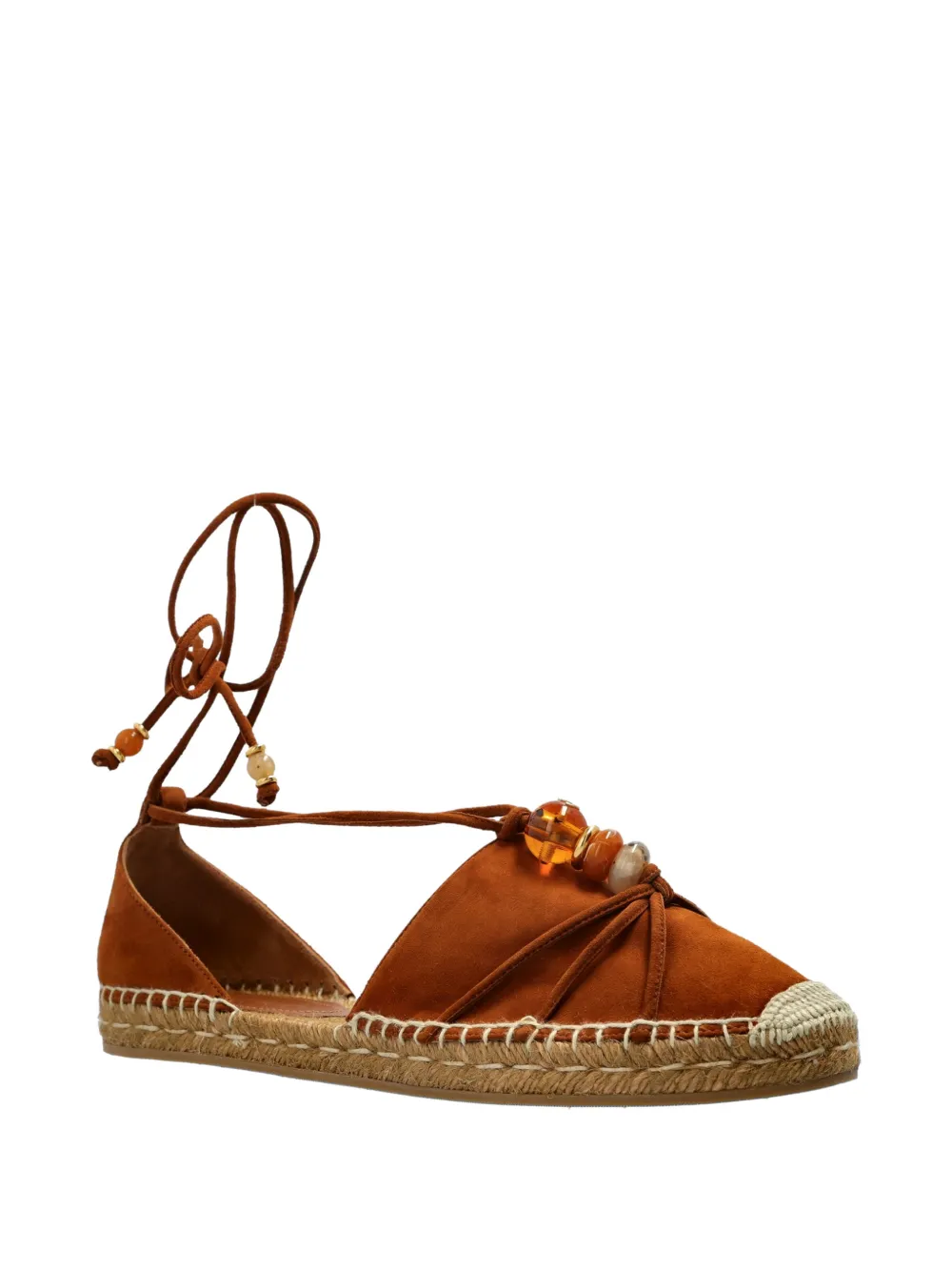 Jimmy Choo Lemi bead-embellished leather ballet flats Bruin