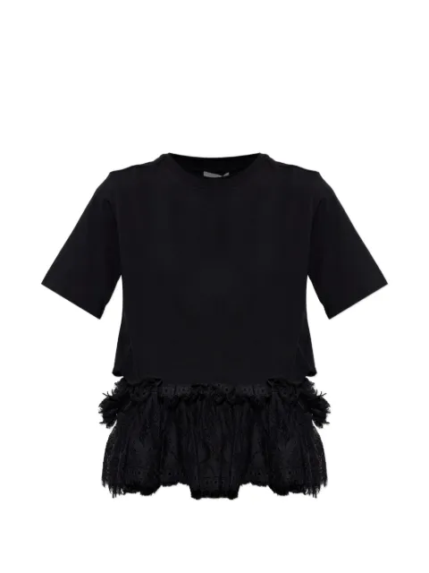 Alexander McQueen lace-trim ruffled T-shirt