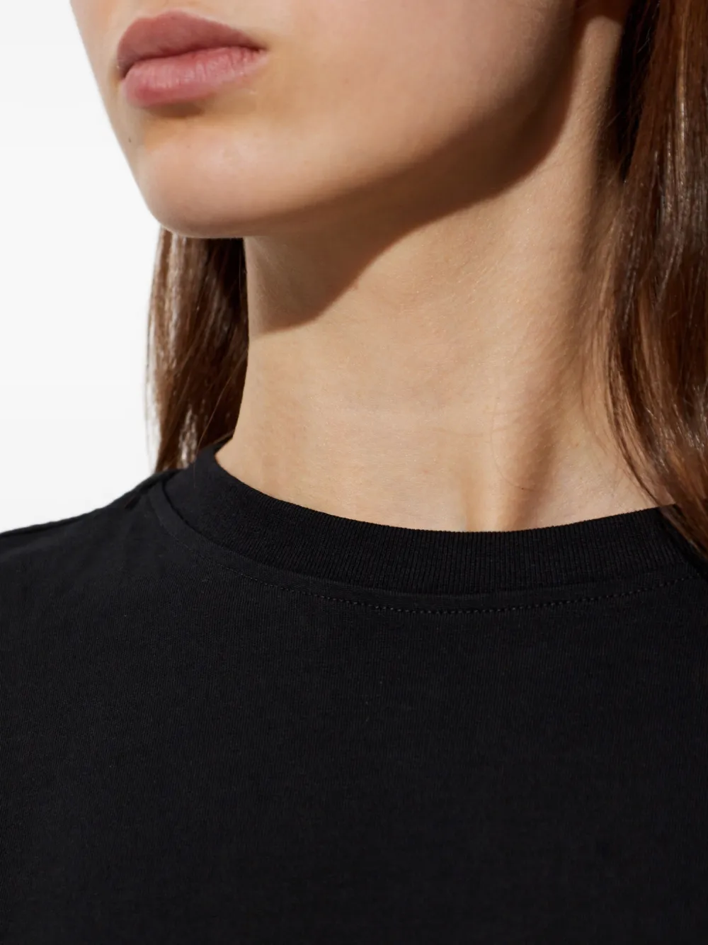 Alexander McQueen T-shirt met ruches en kanten afwerking Zwart