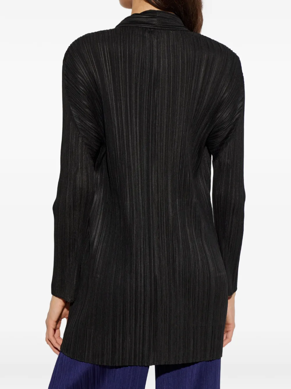 Pleats Please Issey Miyake Vest met open voorkant Zwart