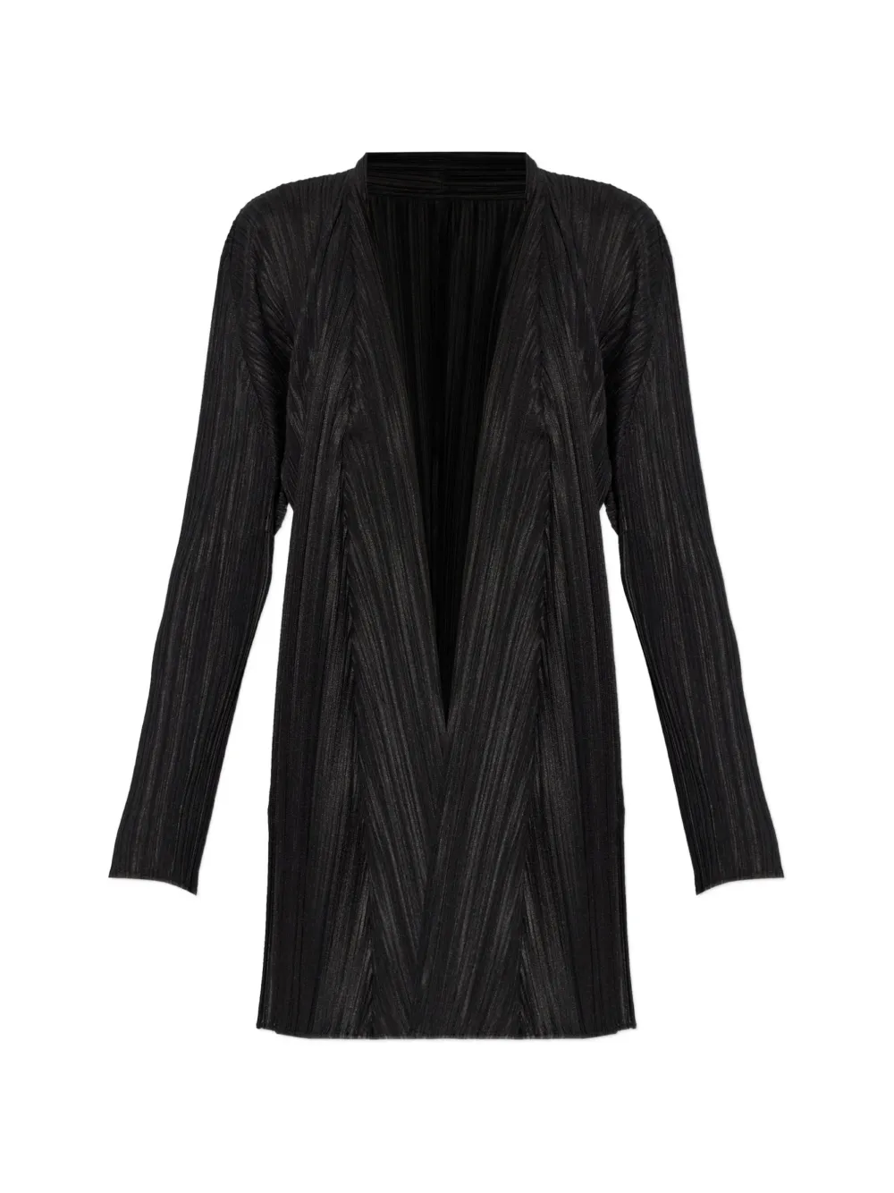 Pleats Please Issey Miyake pleated cardi-coat - Nero