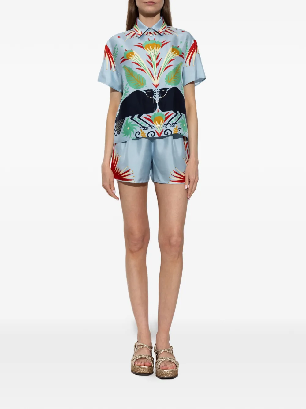 ETRO x Tabby Booth zijden pyjama met print Blauw