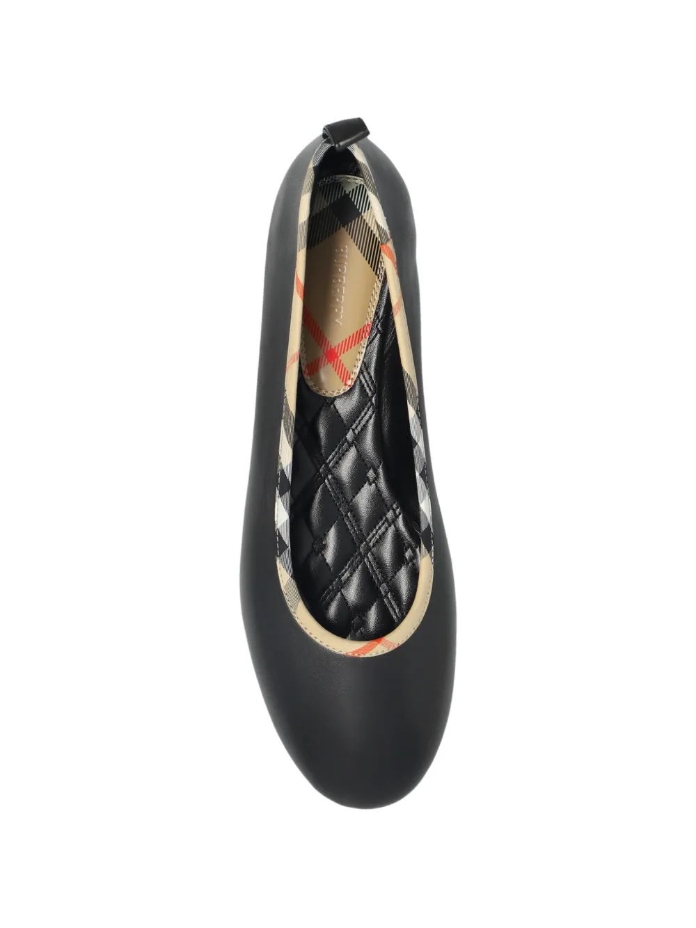 Burberry Robin check-trim leather ballet flats Zwart