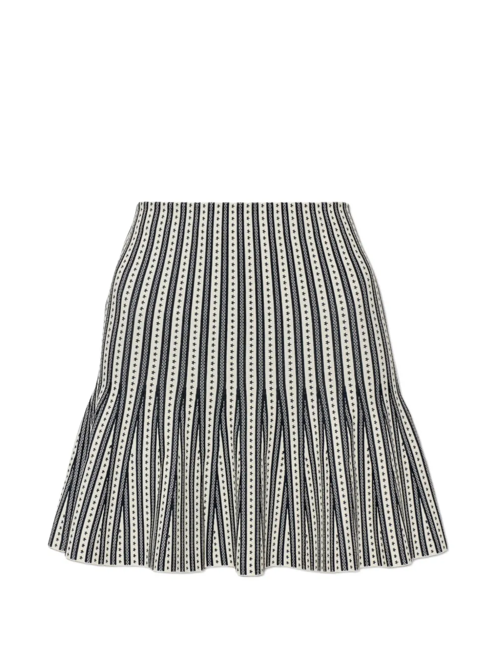 Alexander McQueen striped pleated mini skirt - Neutrals
