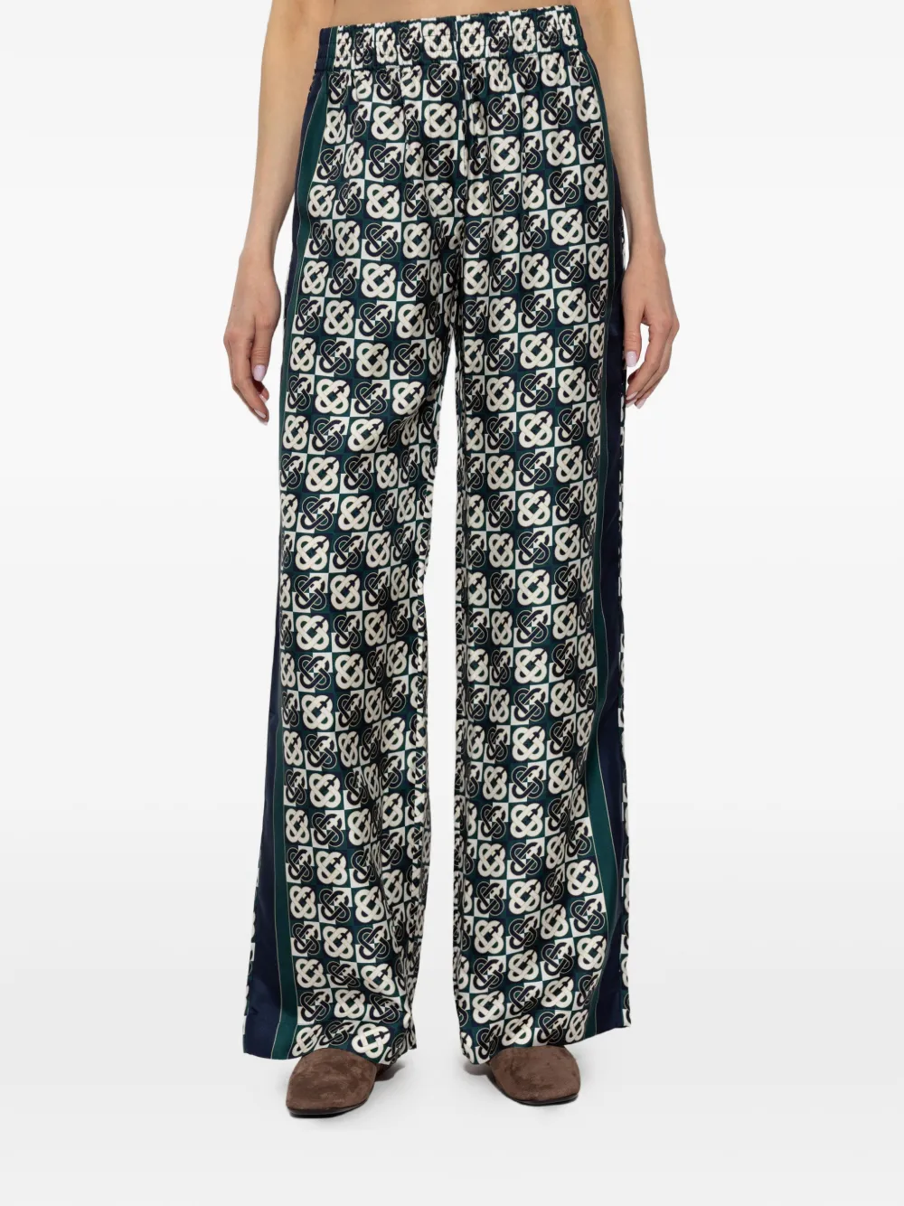 Casablanca Broek met toelopende pijpen Groen