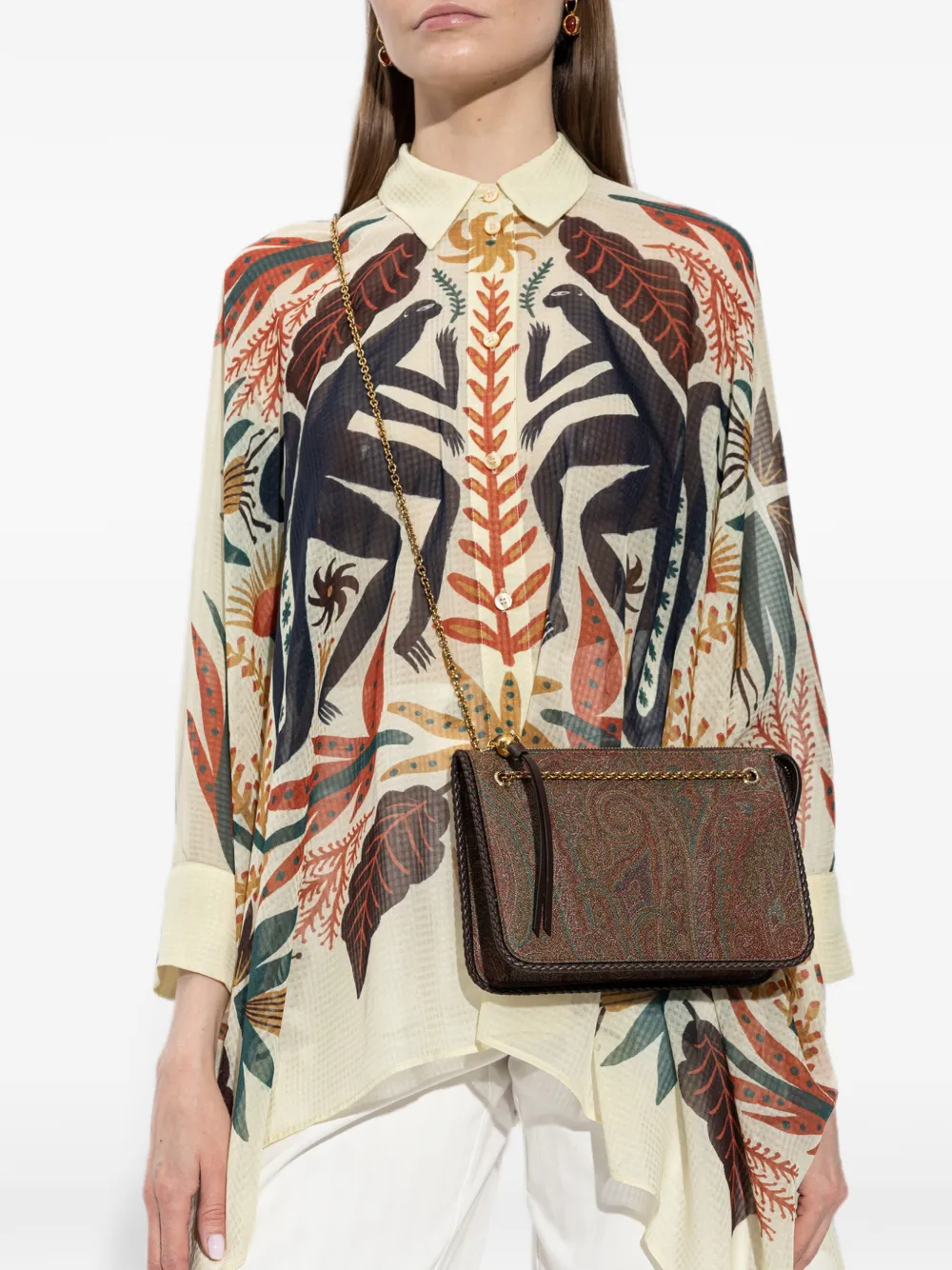 ETRO Arnica paisley-print shoulder bag - Marrone
