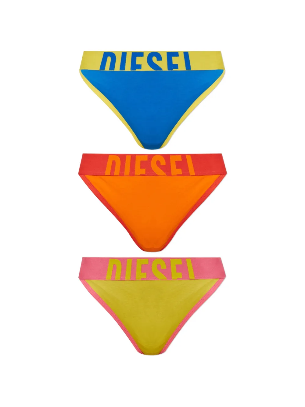 Diesel logo-waistband thongs (set of three) - Blu
