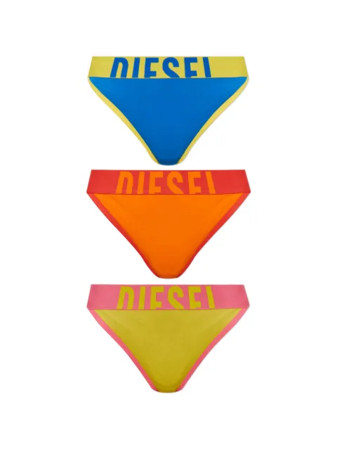 Diesel logo-waistband thongs (set of three)