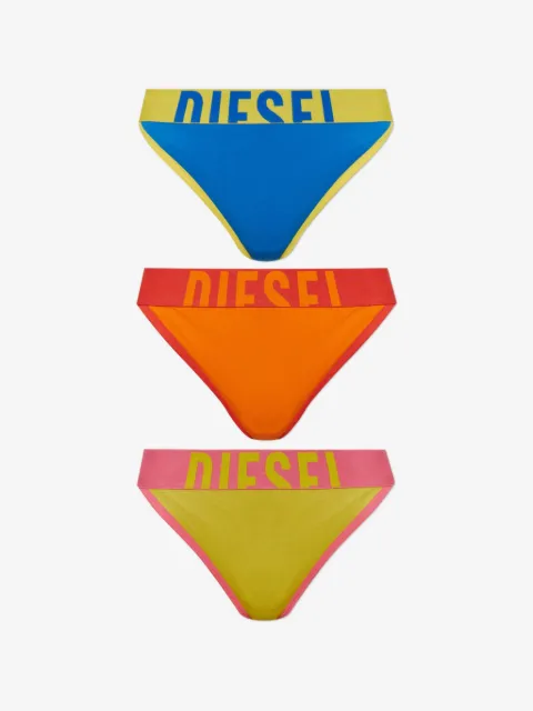 Diesel logo-waistband thongs (set of three)