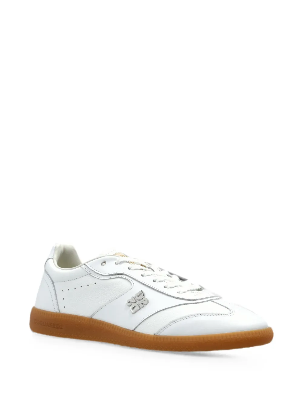 DSQUARED2 logo-plaque leather sneakers Wit