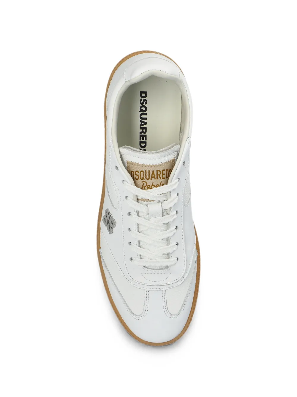DSQUARED2 logo-plaque leather sneakers Wit