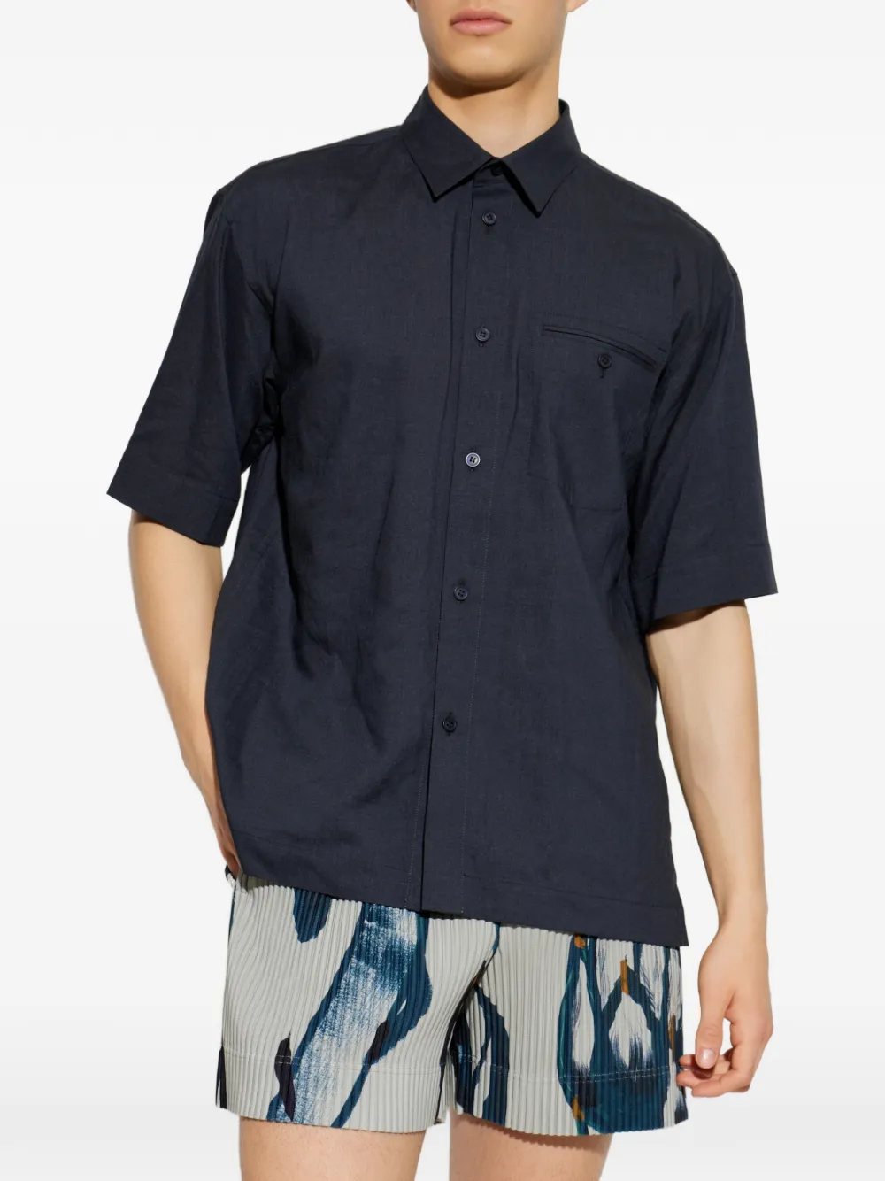 Homme Plissé Issey Miyake Overhemd met borstzak Blauw