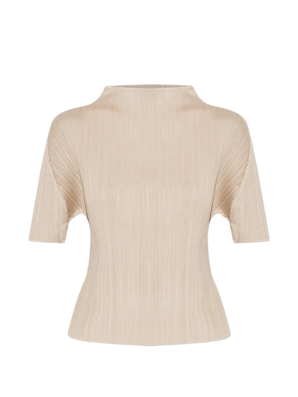 Pleats Please Issey Miyake May pleated short-sleeve blouse - Toni neutri