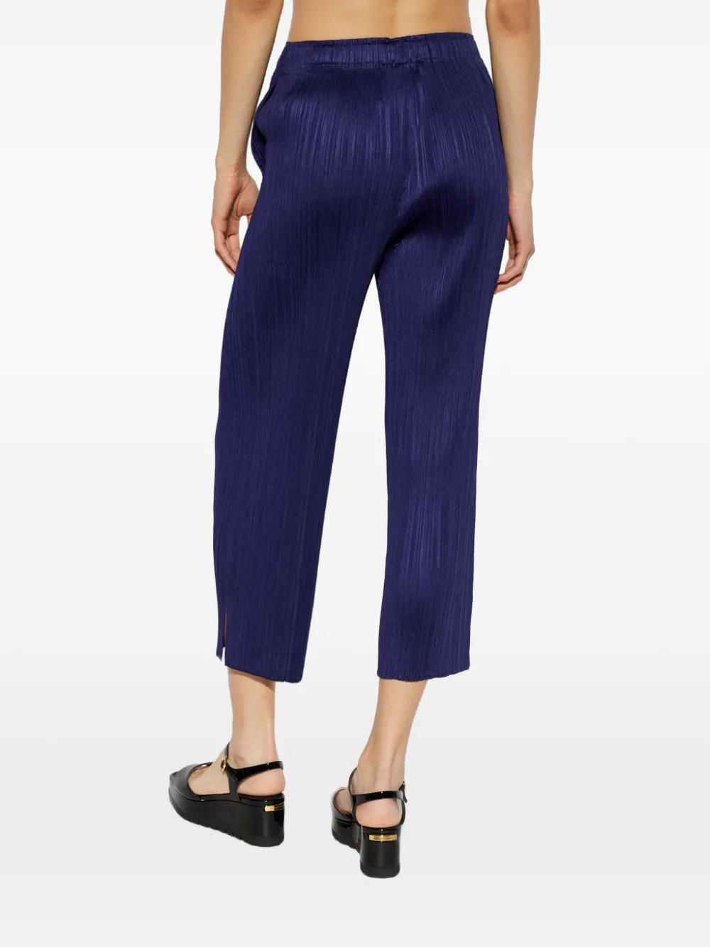 Pleats Please Issey Miyake Plooibroek met zijsplit Blauw