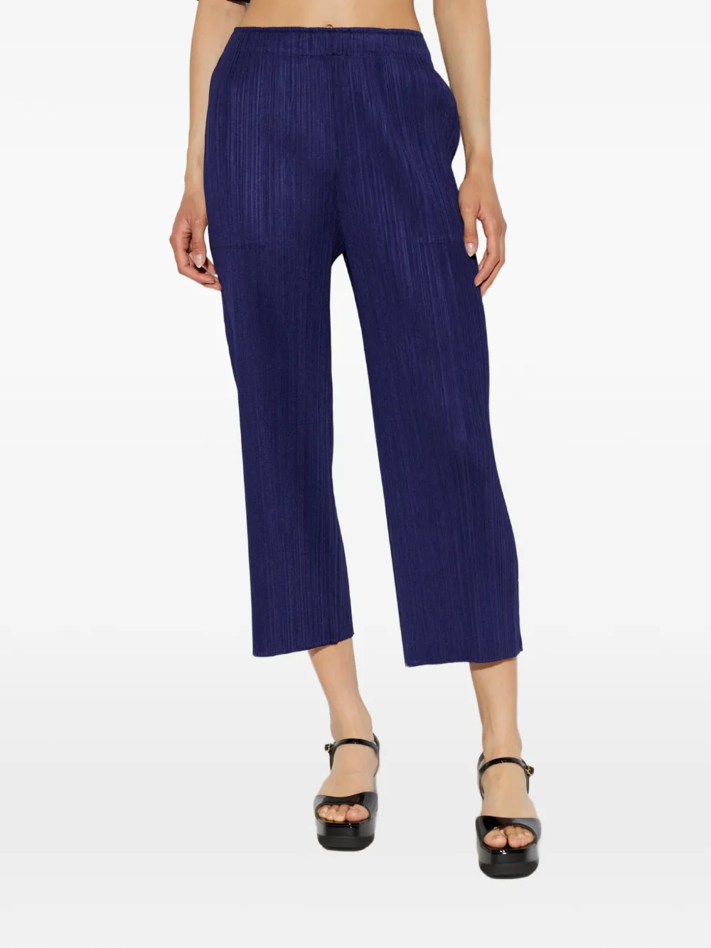 Pleats Please Issey Miyake Plooibroek met zijsplit Blauw