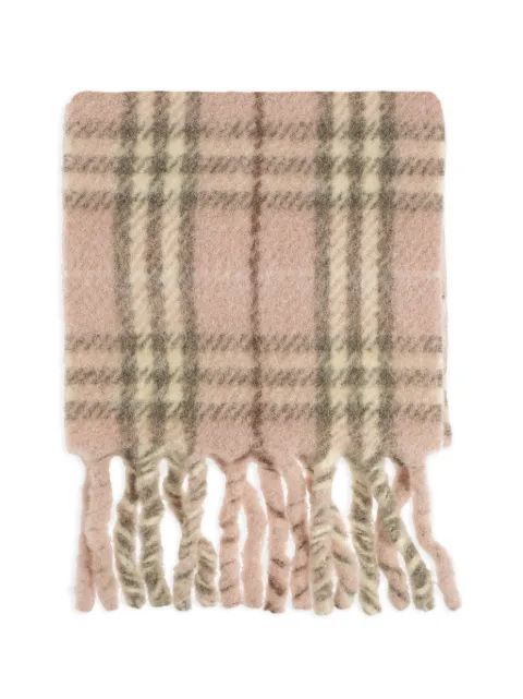 Burberry check-pattern fringed scarf