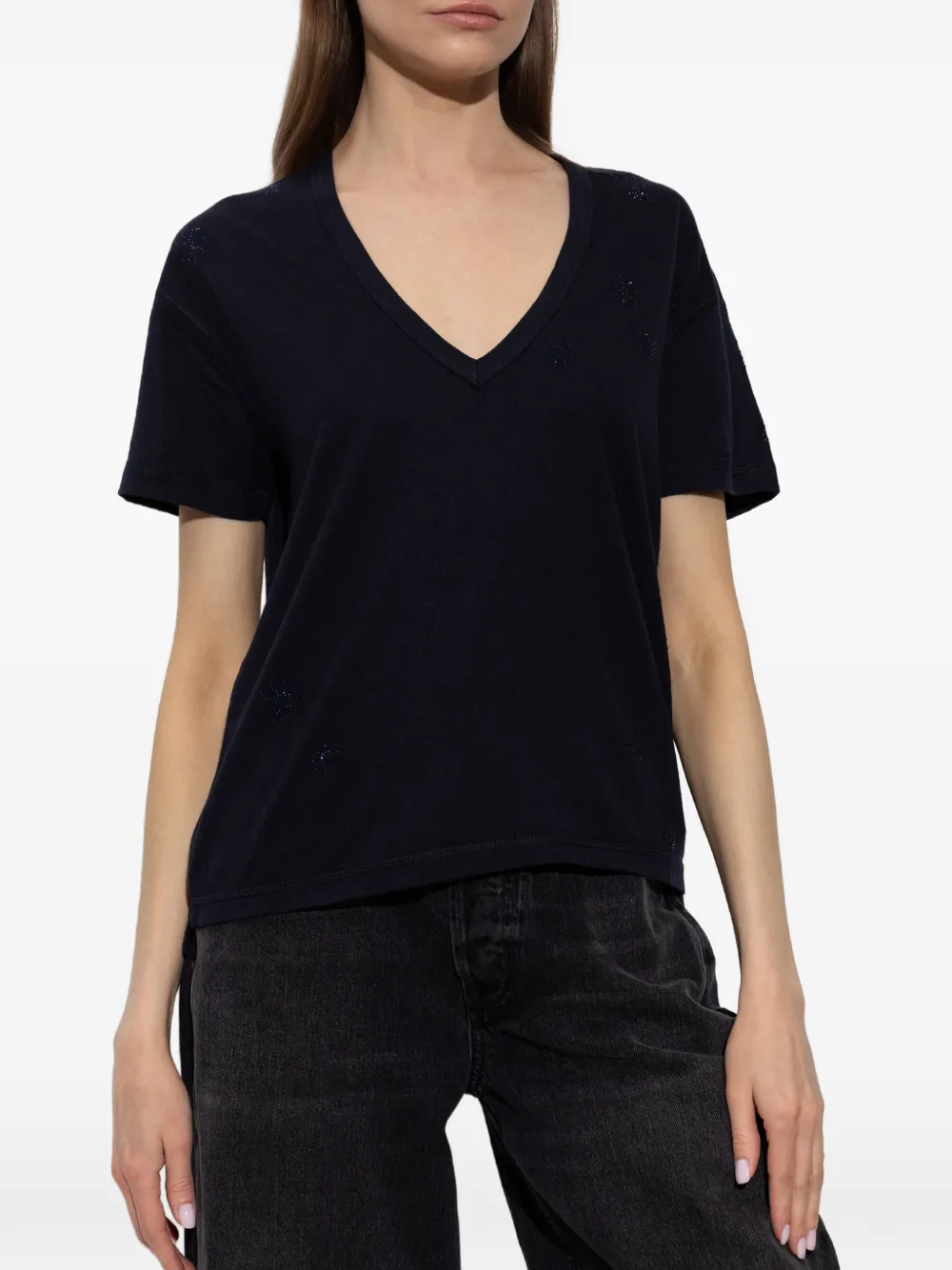 Zadig&Voltaire Marta T-shirt met stras Zwart