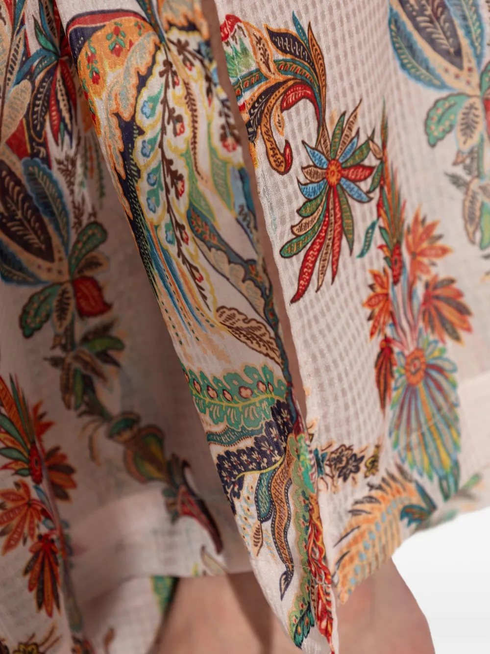 ETRO Palazzo broek met paisley-print en split Beige