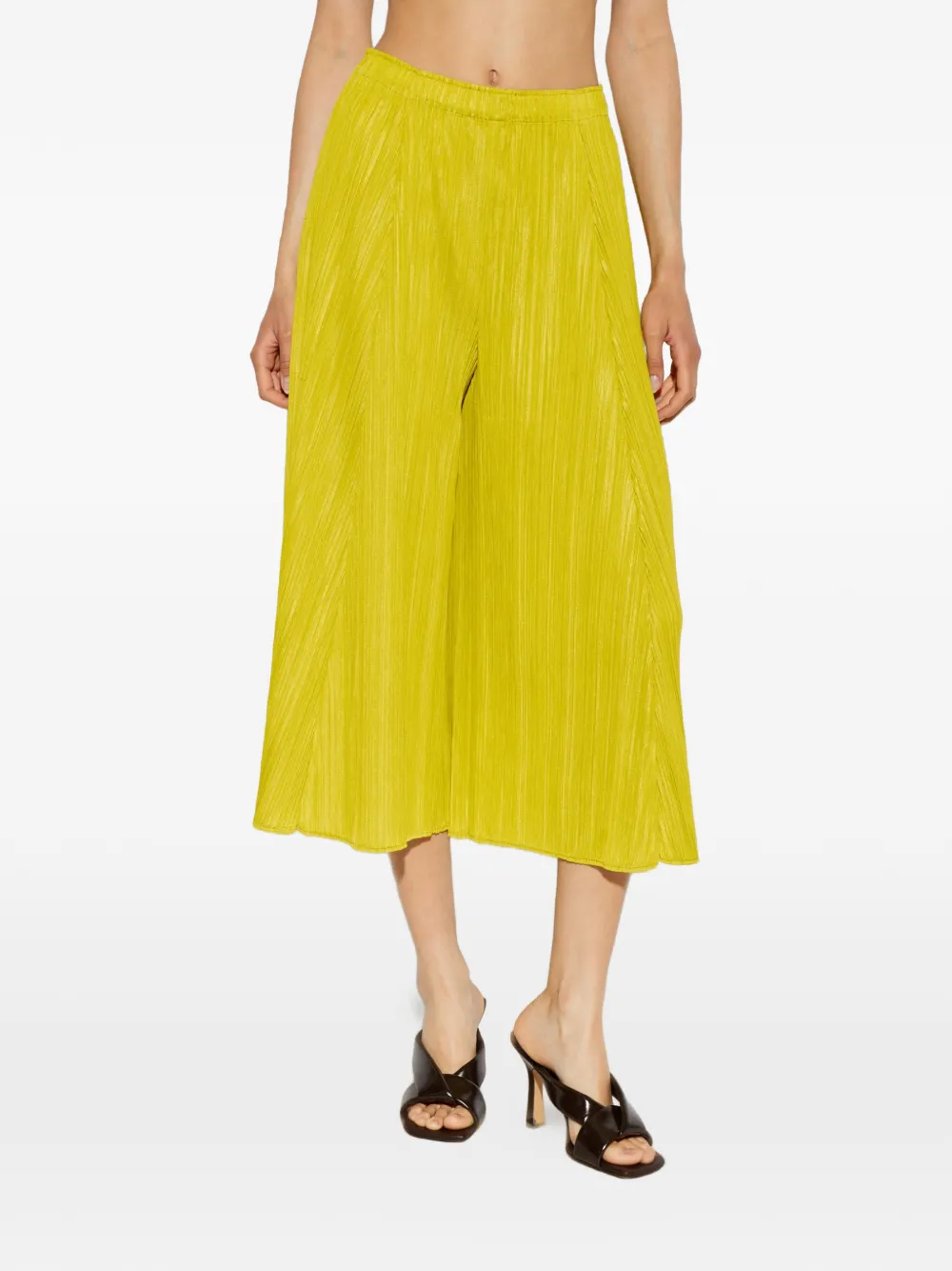 Pleats Please Issey Miyake Pleats Please cropped broek Geel