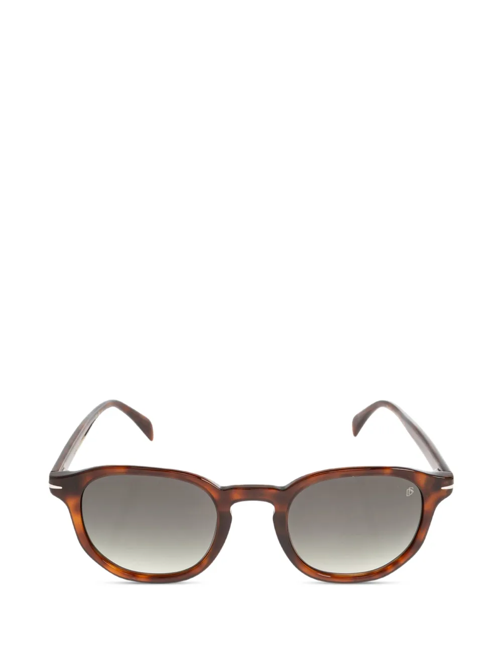 Eyewear by David Beckham Occhiali da sole tondi con effetto tartarugato - Marrone
