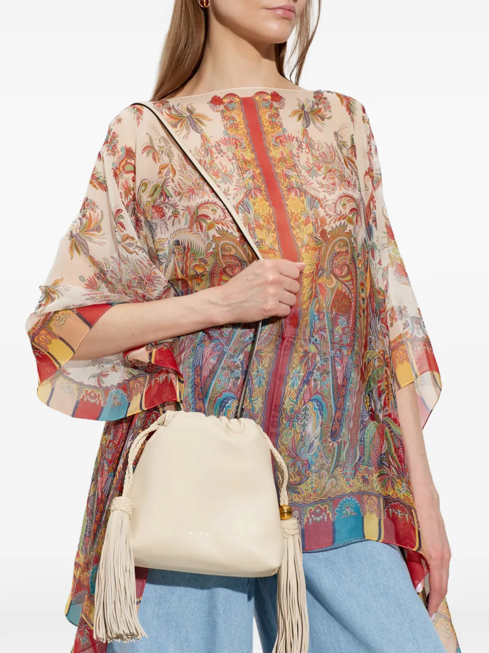 ETRO Shopper met kwastje Beige