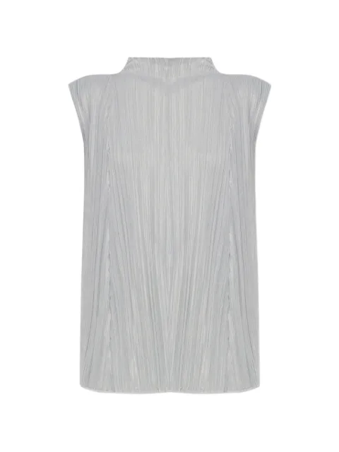 Pleats Please Issey Miyake Gestreiftes Pleats Please Oberteil