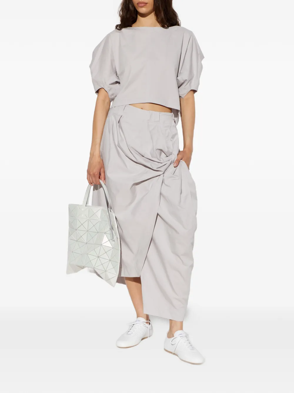 Issey Miyake Gedrapeerde midi-rok Grijs