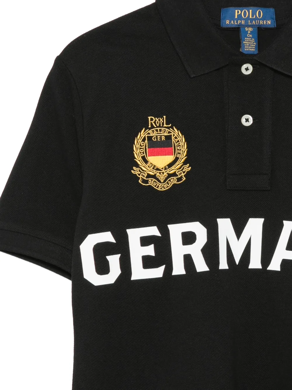 POLO RALPH LAUREN KIDS logo-embroidered piqué polo shirt Zwart