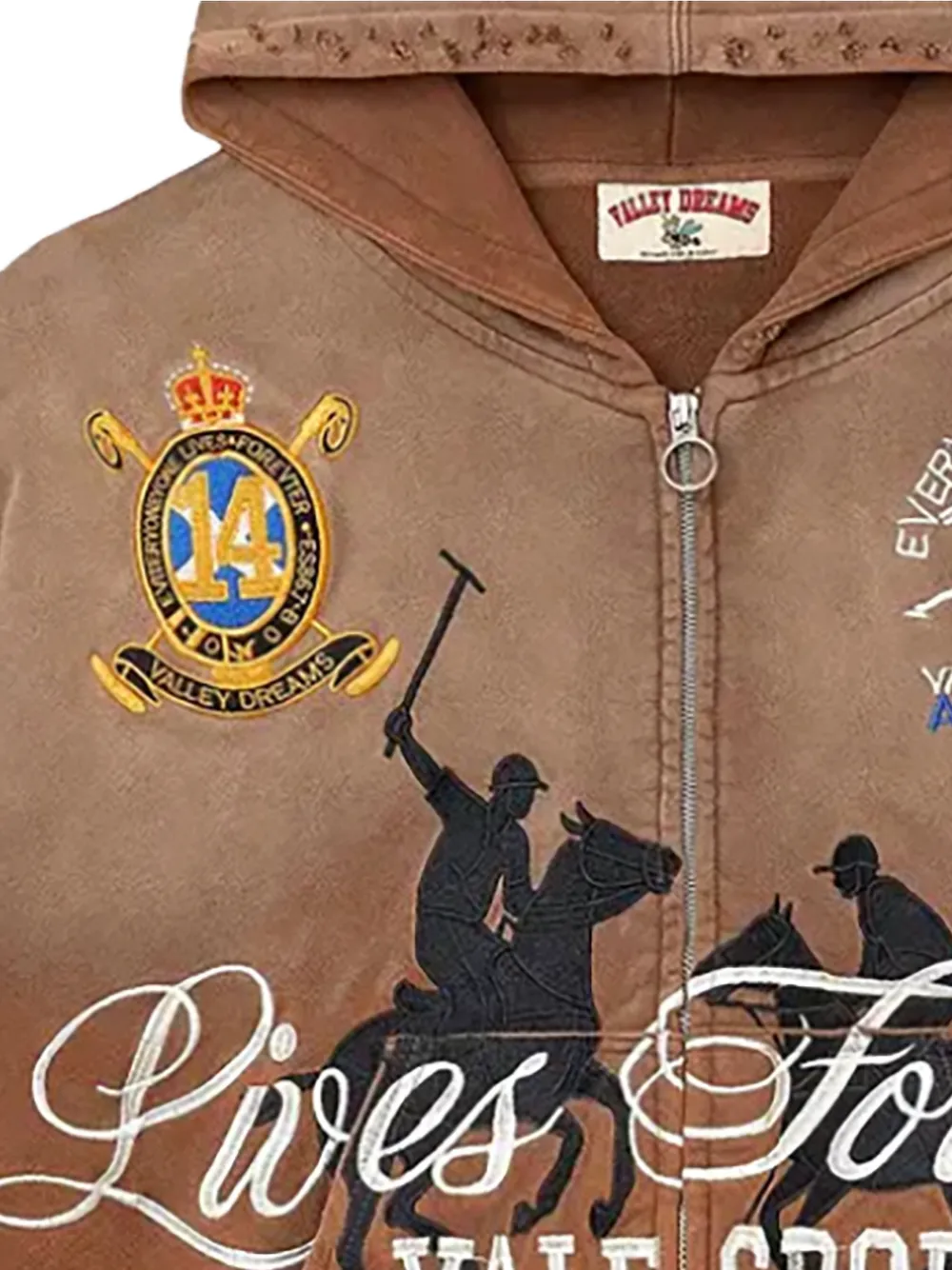 Vale Rockefeller hoodie met rits Bruin