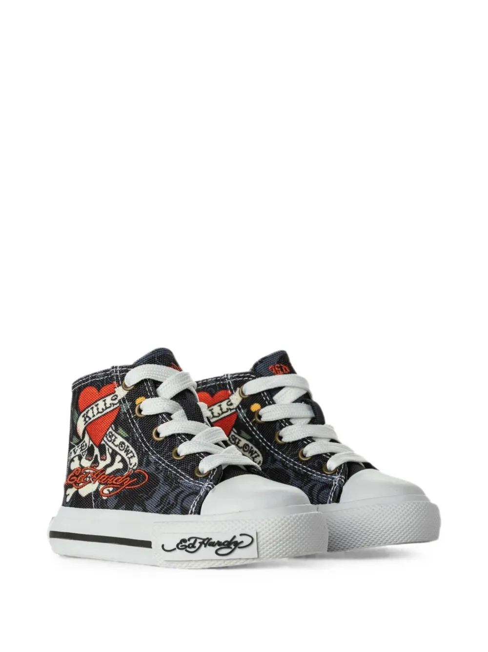 Ed Hardy Love Kills Slowly high-top sneakers Zwart