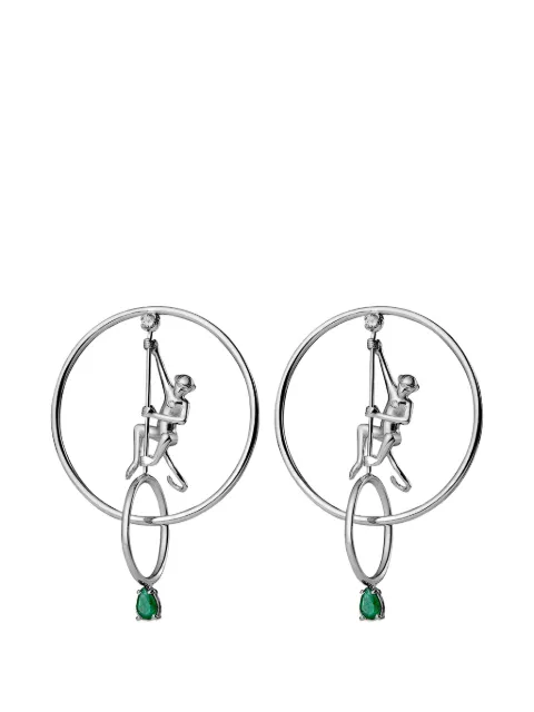 K.STOCKLER Par de brincos Sonho Lúdico com turmalina verde e diamante