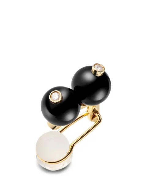 K.STOCKLER Ear cuff Flottant com ônix e diamante
