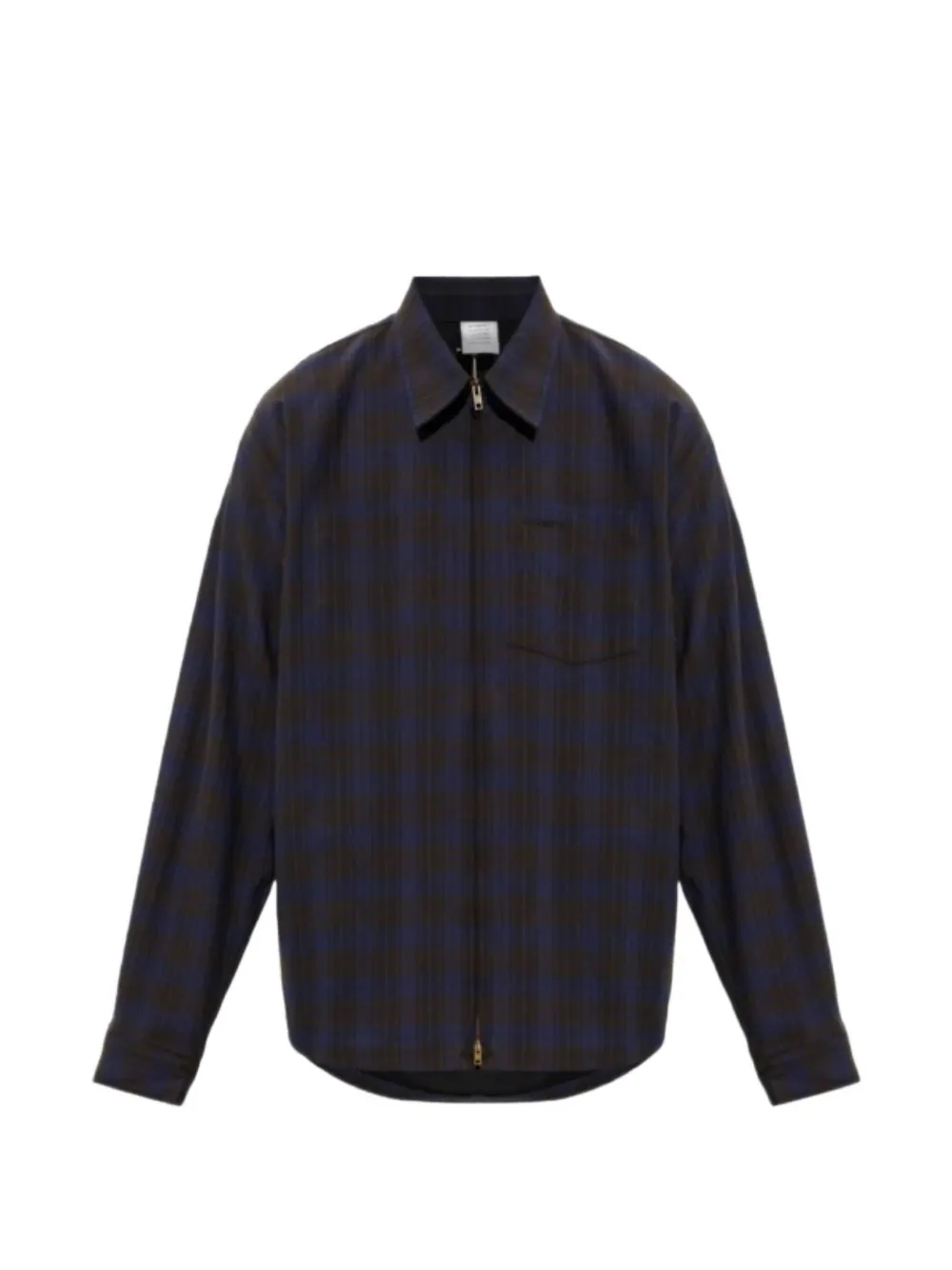 VETEMENTS checked zip-up shirt - Braun