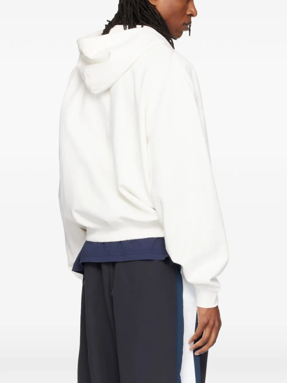 VETEMENTS logo-embroidered zip-up hoodie Wit