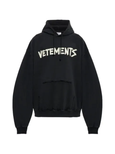 VETEMENTS Tape-logo cotton hoodie