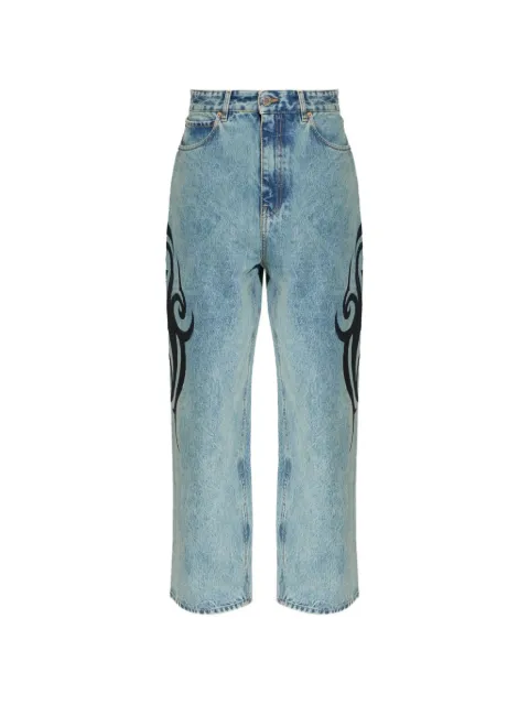 VETEMENTS jeans anchos con estampado gráfico