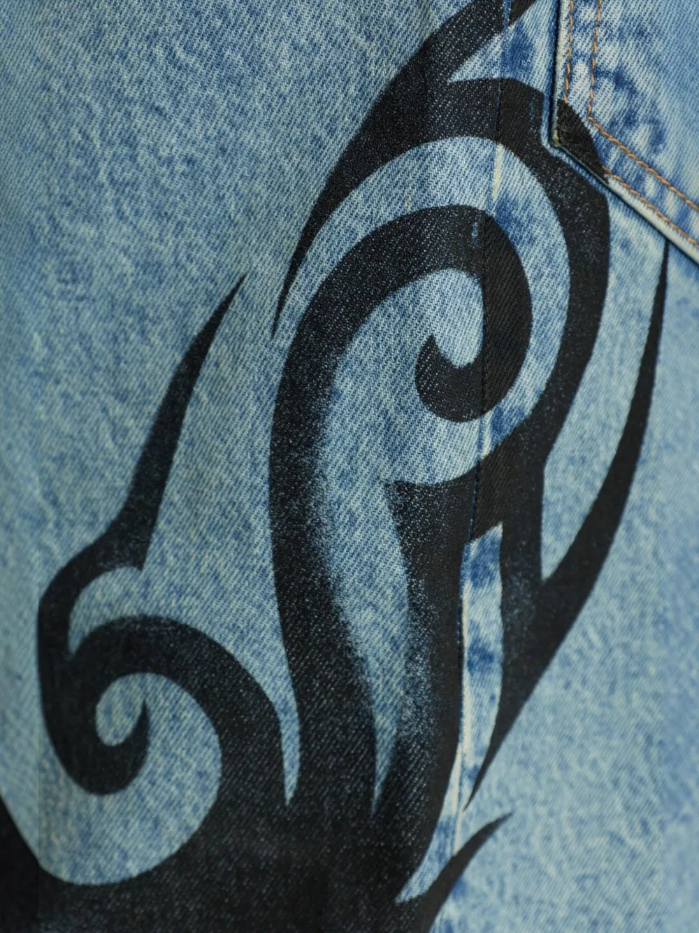 VETEMENTS Jeans met wijde pijpen en print Blauw