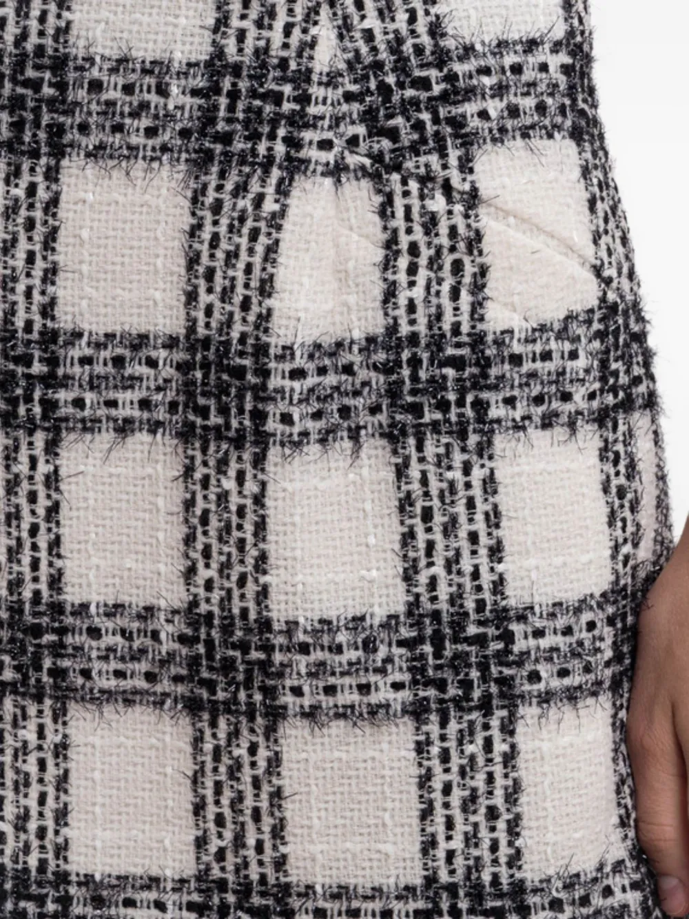 VETEMENTS checked bouclé mini skirt Beige