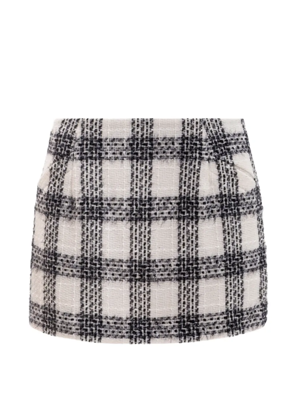 VETEMENTS checked bouclé mini skirt - Nude