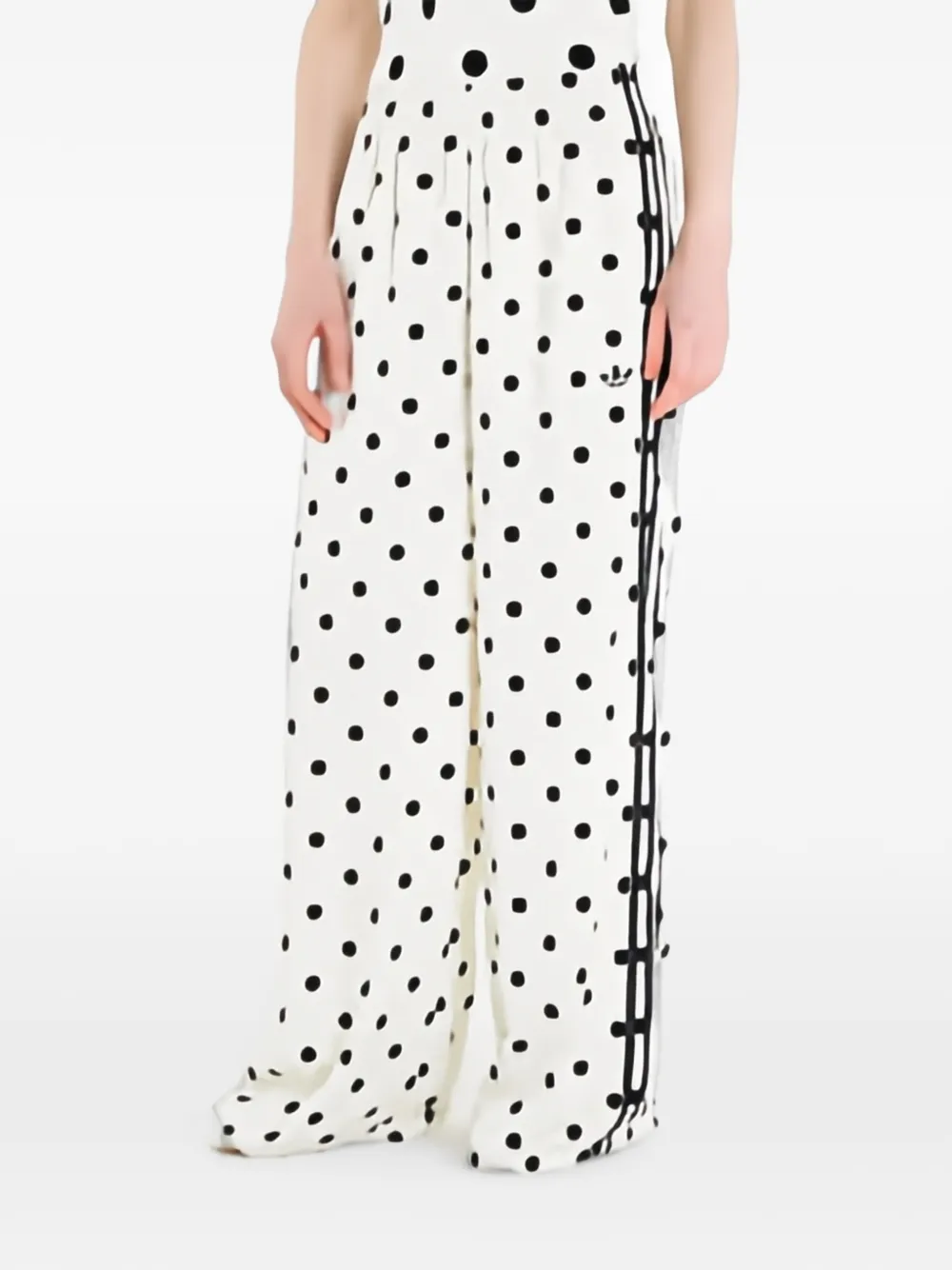 adidas polka-dot satin track pants